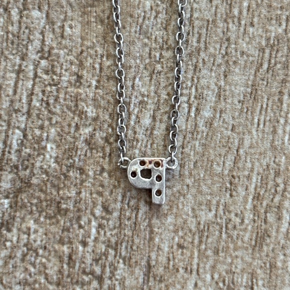 Sterling Silver Mini Initial "P" Necklace - Picture 2 of 5